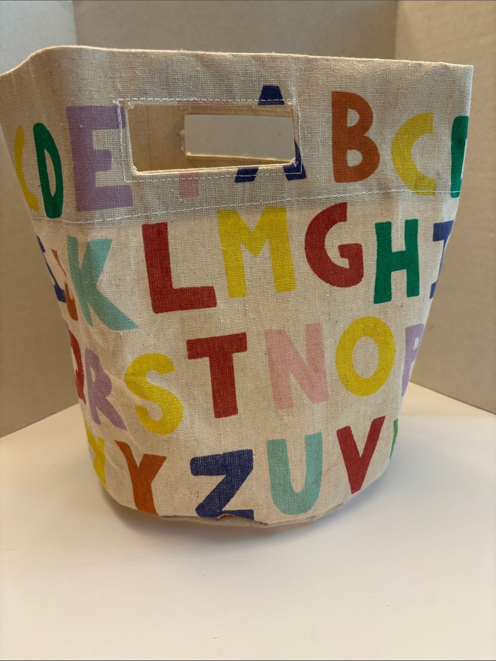Alphabet Canvas Storage Bin - NWOT 10” x 13.5” x 9” Deep